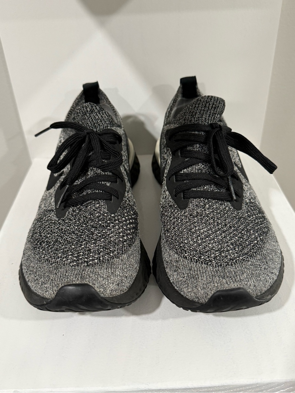 Nike Women’s Knit Lace-Up Sneakers - Black and Gray
